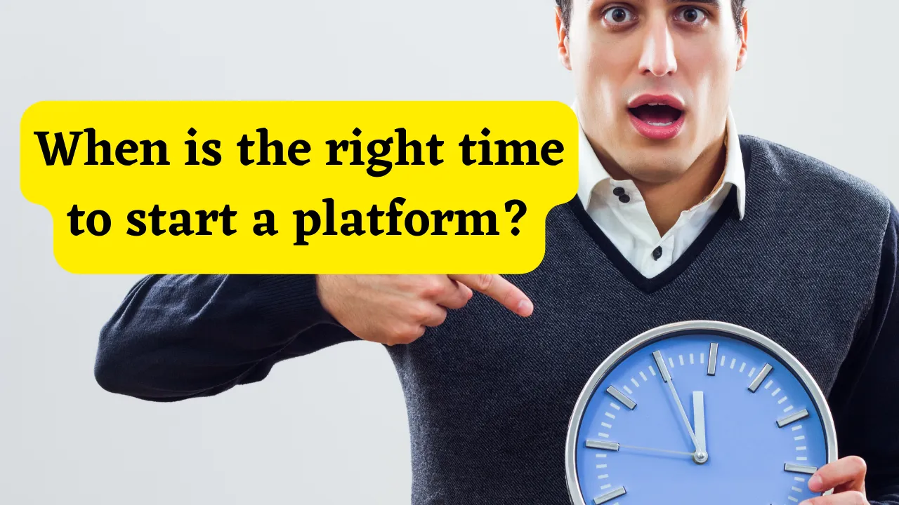 Man pointing to a clock