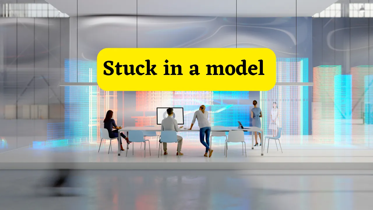 People working in a futuristic office