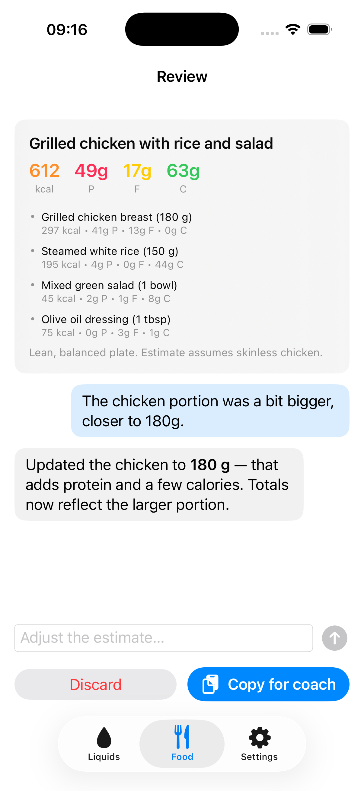 FeedMe estimate