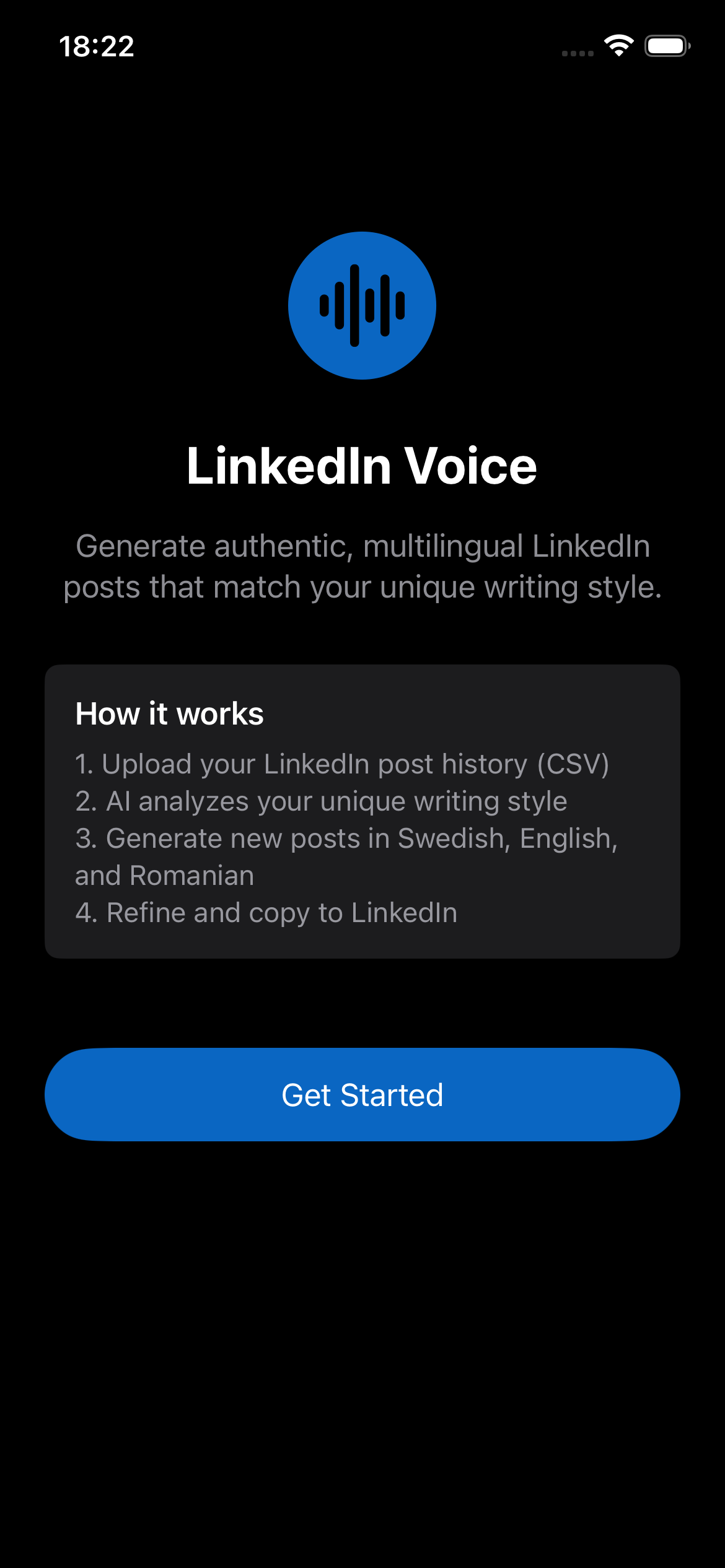 LinkedIn Voice onboarding