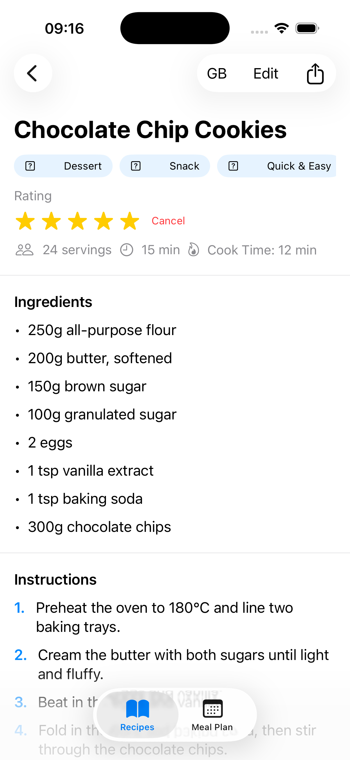 Recipe detail