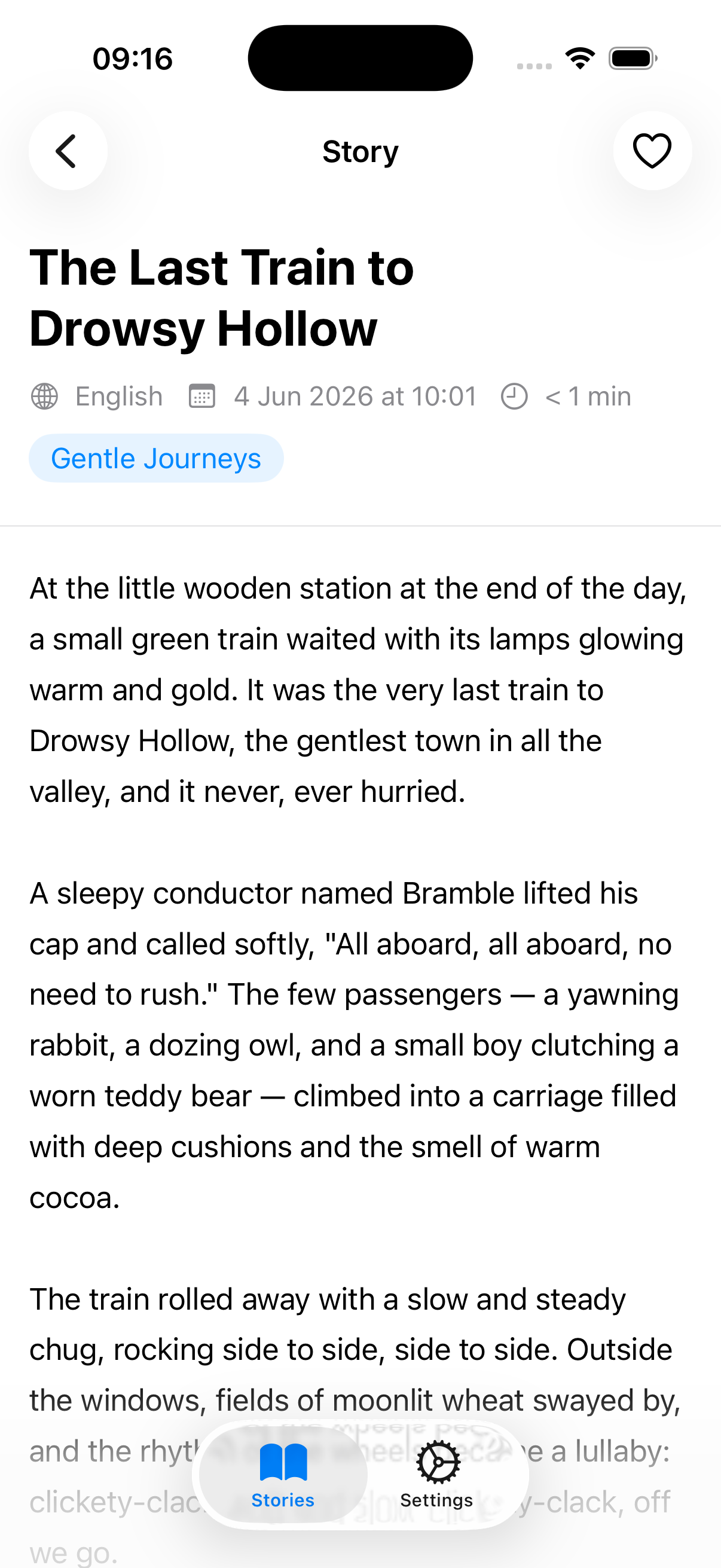 Sleepy Stories reader